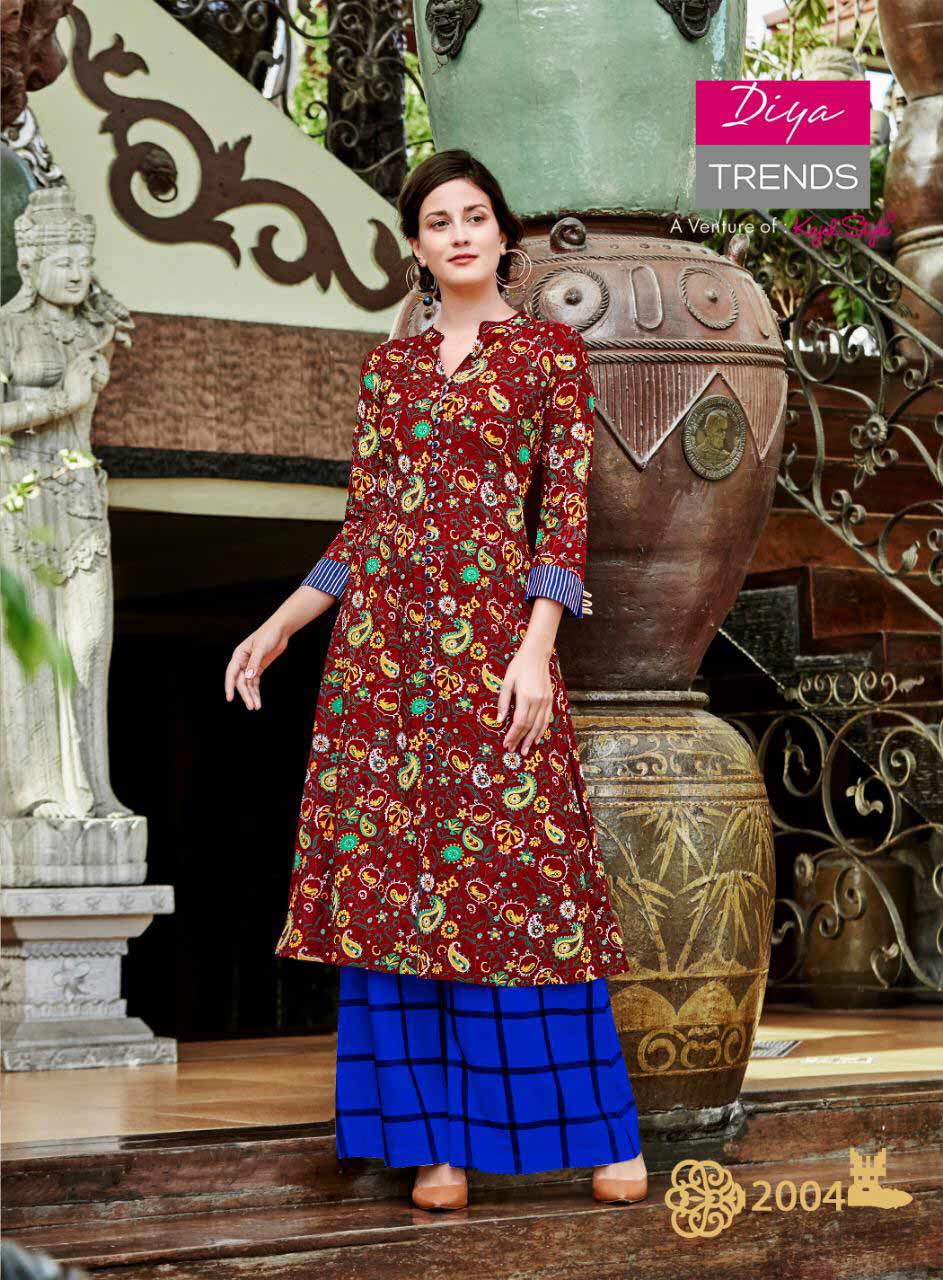 Purple City Vol-2 Diya Trends Pigment Print Kurti Supplier Purple City Vol-2 Diya Trends Pigment Print Kurti Supplier